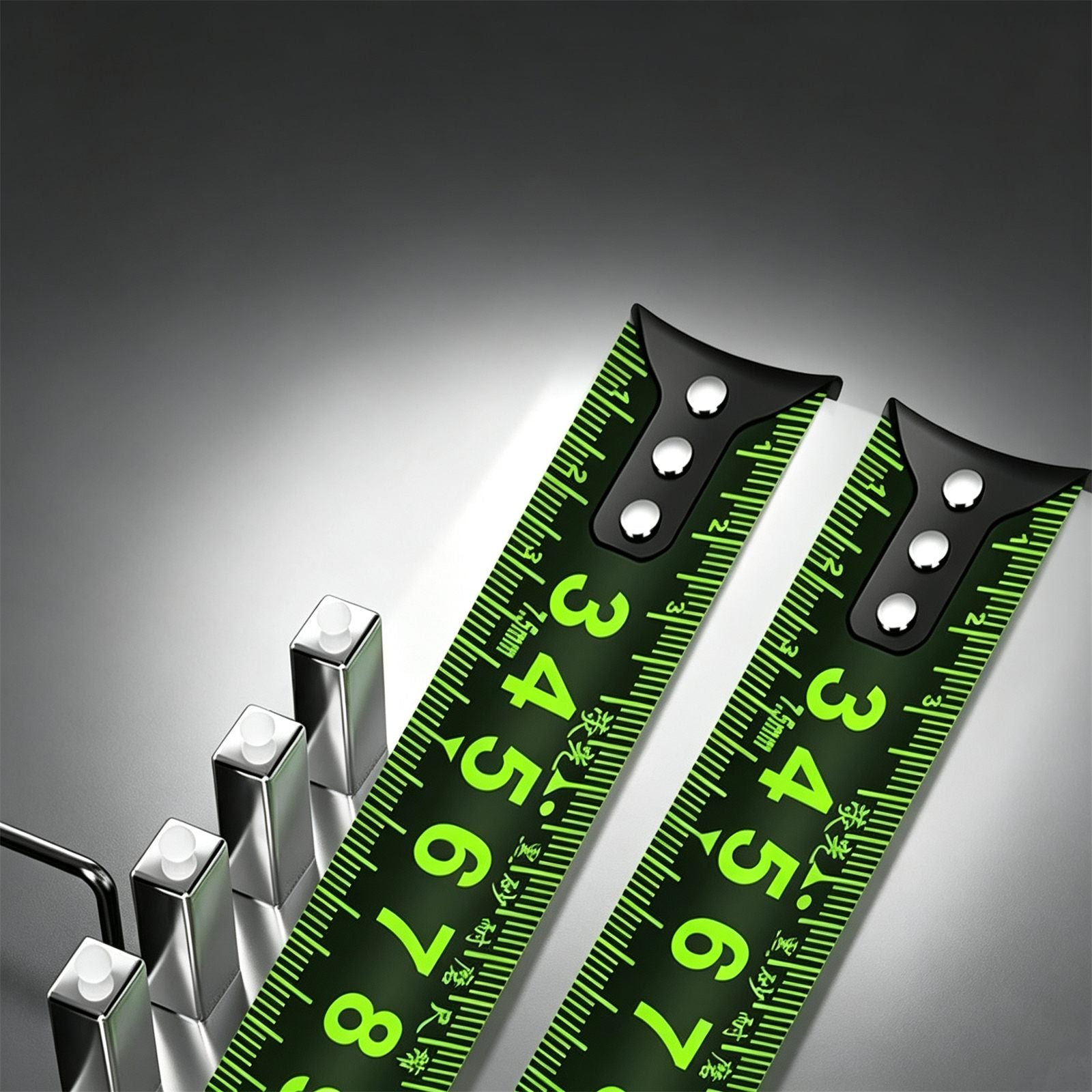 5m Self-locking Fluorescent Steel Tape Measure